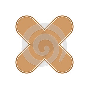 Medical patch plaster graphic icon of bandage aid