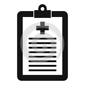 Medical patient clipboard icon, simple style