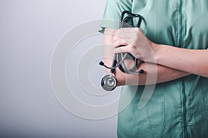 Medical Patient Healthcare and Doctor Occupation Concept, Medicine Physician Doctor With Stethoscope in Hospital Clinic Health