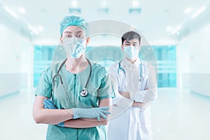 Medical Patient Healthcare and Doctor Occupation Concept, Medicine Physician Doctor Team in Hospital Clinic Health Care.