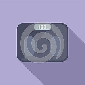 Medical patient scales icon flat vector. Review estimation