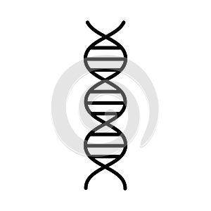 Medical pharmaceutical abstract dna gene helix, simple black and white icon on white background. Vector illustration