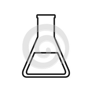 Medical Phial Outline Flat Icon on White