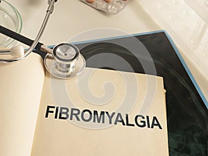 Medical photo shows hand written text fibromyalgia photo