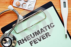 Medical photo shows printed text Rheumatic fever
