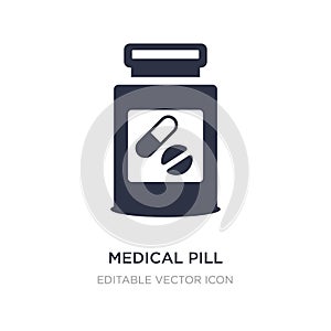 medical pill icon on white background. Simple element illustration from Medical concept