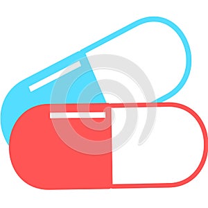 Medical pill. Medicine, pharmacy, hospital set of drugs. Medication, pharmaceutics concept. Vector illustration. Drugs flat icons: