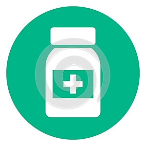 Medical pills bottle vector icon