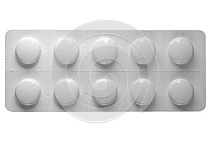 Medical pills isolated over white