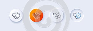 Medical pills line icon. Medicine drugs sign. Line icons. Vector