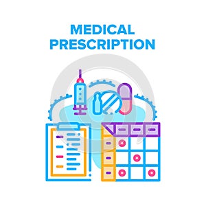 Medical Pills Prescription Vector Concept Color