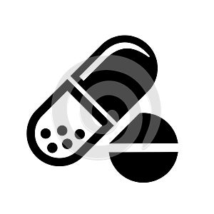 Medical pills vector icon photo