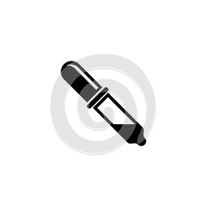 Medical Pipette, Dropper, Eyedropper. Flat Vector Icon illustration. Simple black symbol on white background. Medical Pipette,