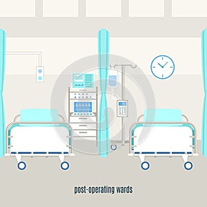 Medical post operating recovery ward poster