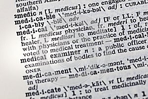 Medical practice treatment medicine dictionary