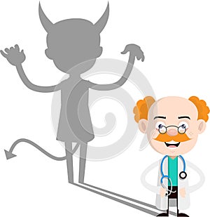 Medical Professional Doctor - Devil person Standing with Fake Smile