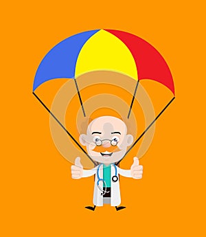 Medical Professional Doctor - Successful Landing with Parachute