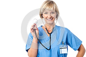 Medical professional ready to examine you