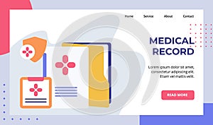 Medical record file document patient healthy history campaign for web website home homepage landing page template banner