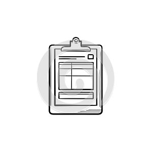 Medical record hand drawn outline doodle icon.