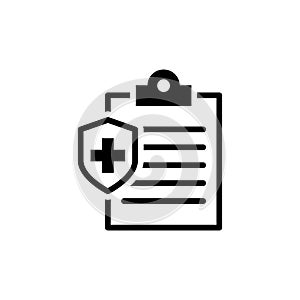 Medical record icon flat vector template design trendy