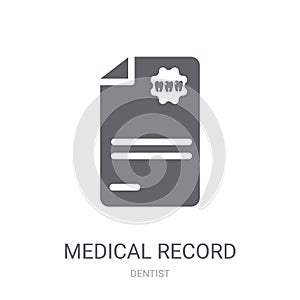 Medical record icon. Trendy Medical record logo concept on white