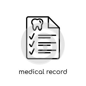 Medical record icon. Trendy modern flat linear vector Medical re