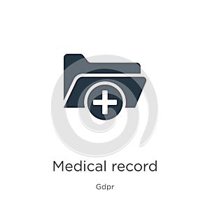 Medical record icon vector. Trendy flat medical record icon from gdpr collection isolated on white background. Vector illustration