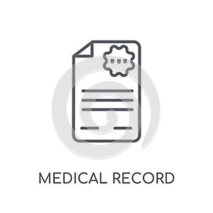 Medical record linear icon. Modern outline Medical record logo c