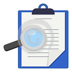 Medical Records & Magnifying Glass Icon