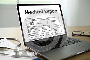 Medical records patient information Medical technology concept