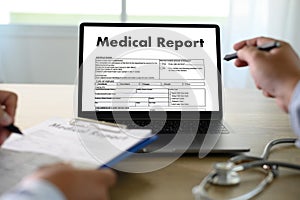 Medical records patient information Medical technology concept