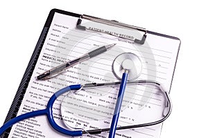 Medical records and Stethoscope