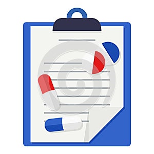 Medical Records, Tablets & Pills Flat Icon