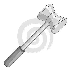 Medical reflex hammer icon monochrome