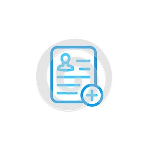Medical report, clinical record, patient file icon