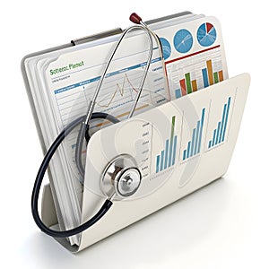 Medical report icon 3D render isolated on white background photo
