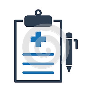 Medical report icon vector basic RGB