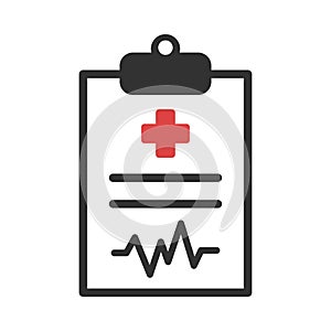 Medical report icon vector basic RGB