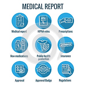 Medical Report outline or line flat vector icon - mobile application or button design - Vector design logo for mobile app