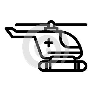 Medical rescue helicopter icon, outline style