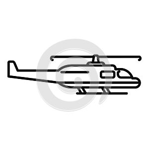 Medical rescue helicopter icon outline vector. Aerial guard