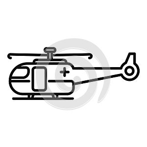 Medical rescue helicopter icon outline vector. Air transport