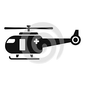 Medical rescue helicopter icon simple vector. Air transport