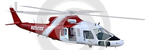 Medical Rescue Helicopter Isolated Illustration