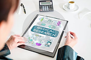 Medical research concept on a clipboard