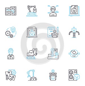 Medical research linear icons set. Clinical, Laboratory, Disease, Treatment, Study, Genetics, Outcomes line vector and