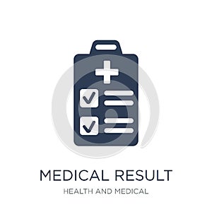 Medical result icon. Trendy flat vector Medical result icon on w