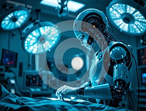 Medical Robot Performing Surgery in Sterile OR