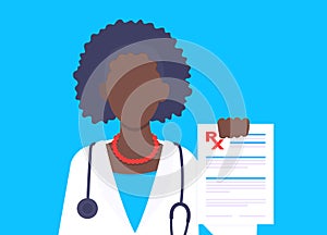 Medical rx form prescription flat style design vector illustration.